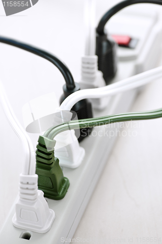 Image of Wires plugged into power bar