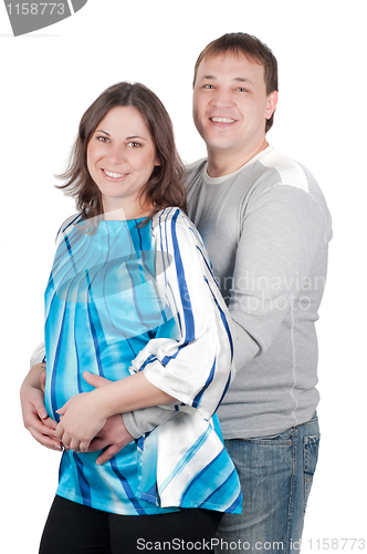 Image of Beautiful couple - pregnant woman