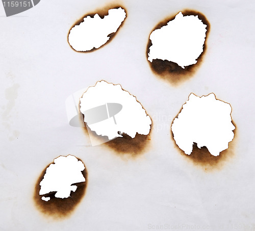 Image of burnt holes