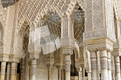 Image of Moorish art and architecture inside the Alhambra, Granada (Spain)