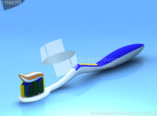 Image of Toothbrush and gel toothpaste