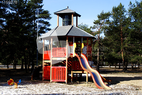 Image of An image of a colorful children's playground