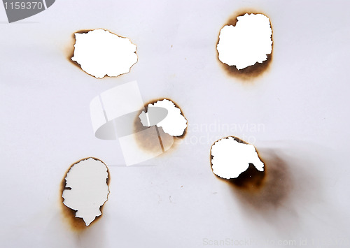 Image of burnt holes