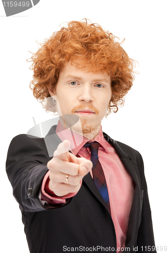 Image of businessman pointing his finger
