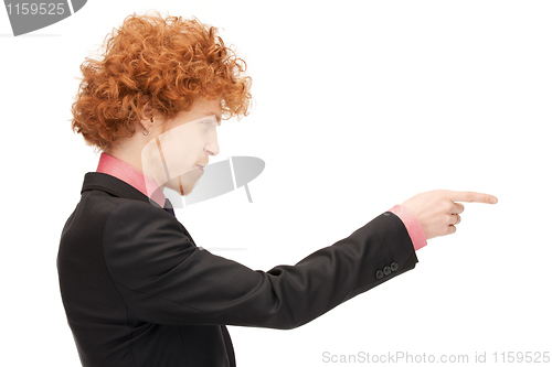 Image of businessman pointing his finger
