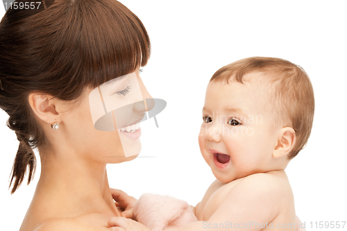 Image of happy mother with adorable baby