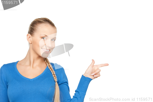 Image of businesswoman pointing her finger