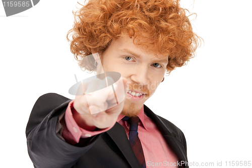 Image of businessman pointing his finger