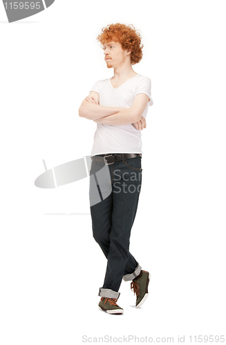 Image of handsome man in  white shirt