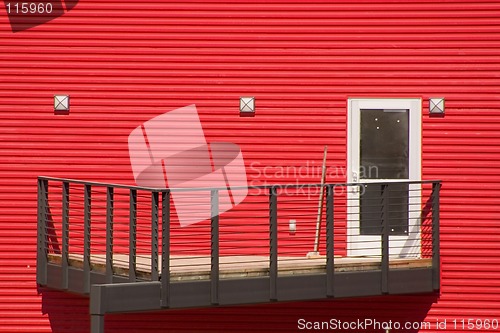 Image of White Door with Red Walls