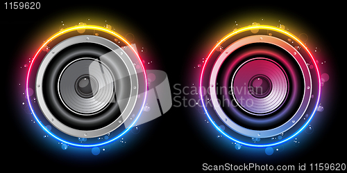 Image of Disco Speaker with Neon Rainbow Circle