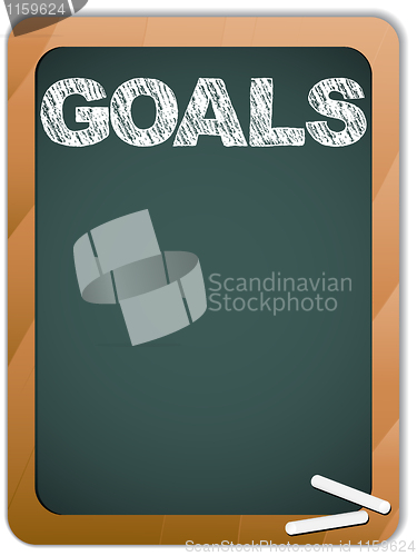 Image of Blackboard with Goals Message written with Chalk