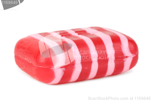 Image of Piece of striped purple-pink toilet soap