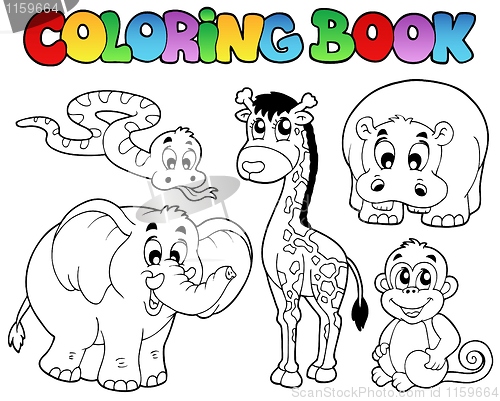 Image of Coloring book with African animals