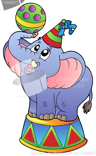 Image of Cartoon circus elephant