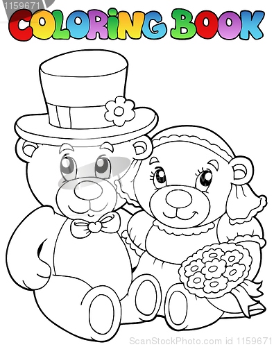 Image of Coloring book with wedding bears