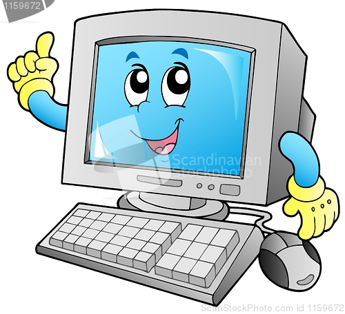 Image of Cartoon smiling desktop computer