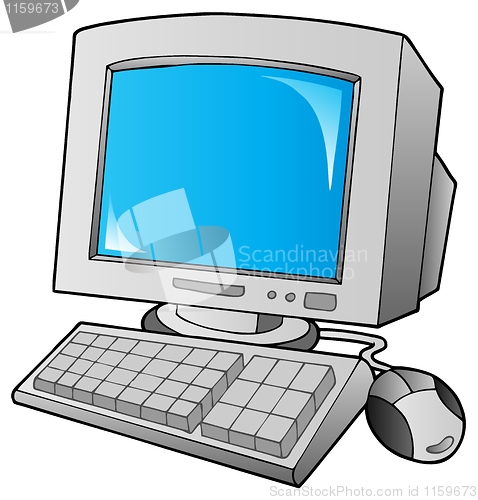 Image of Cartoon desktop computer