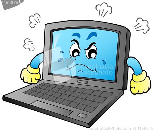 Image of Cartoon angry laptop