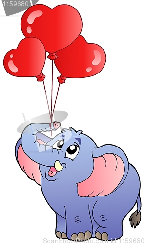 Image of Circus elephant with balloons 2