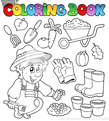 Image of Coloring book with garden theme