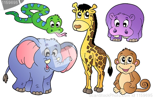Image of Set of cute African animals