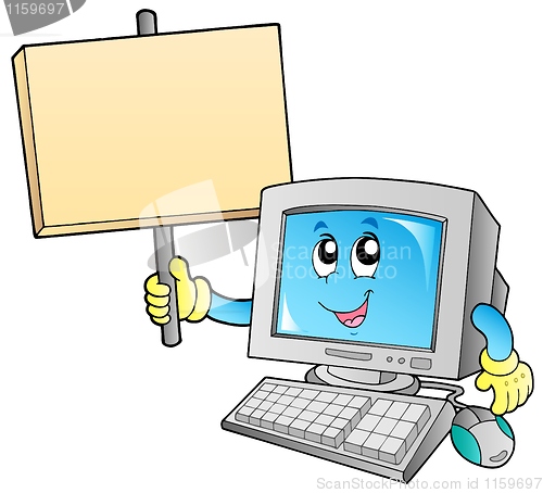 Image of Desktop computer with blank board