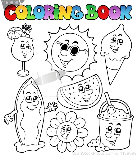 Image of Coloring book with summer pictures