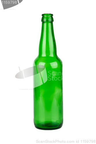 Image of Empty green beer bottle
