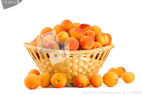 Image of Apricots in a wicker basket