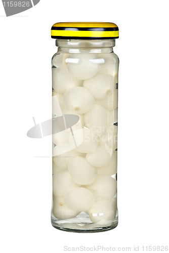 Image of Glass jar with marinated onions