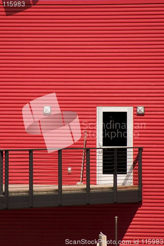 Image of White Door with Red Walls