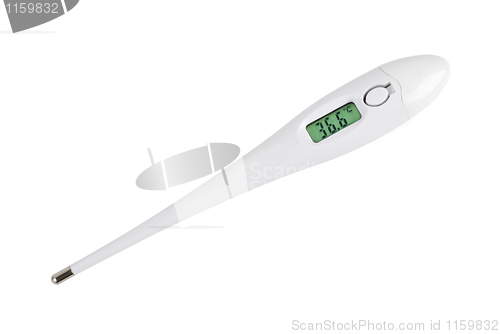 Image of Electronic thermometer displaying normal themperature