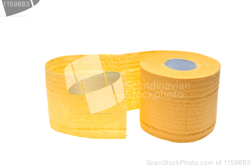 Image of Roll of yellow toilet paper