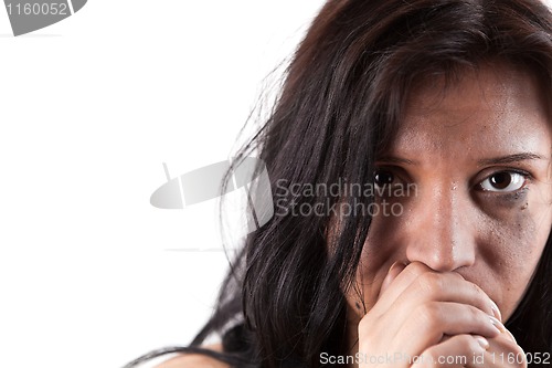 Image of crying young woman