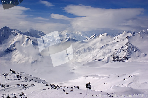 Image of snow valley in the mountains