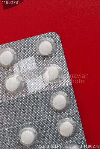 Image of Macro view of white pills