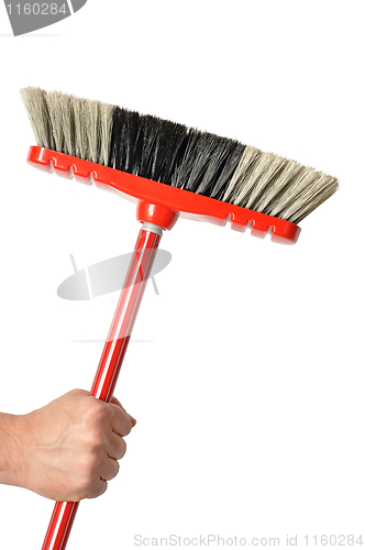 Image of Hand with Red Broom