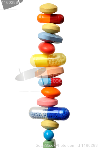 Image of Stack of pills and capsules