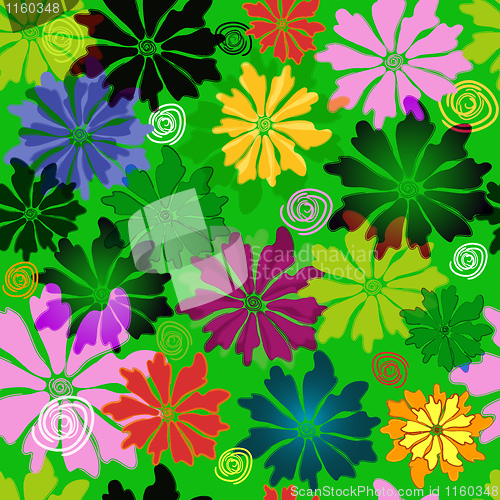 Image of Green floral seamless pattern