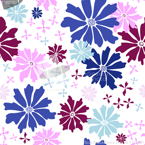 Image of Floral seamless white pattern