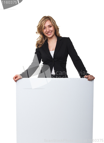Image of woman with board