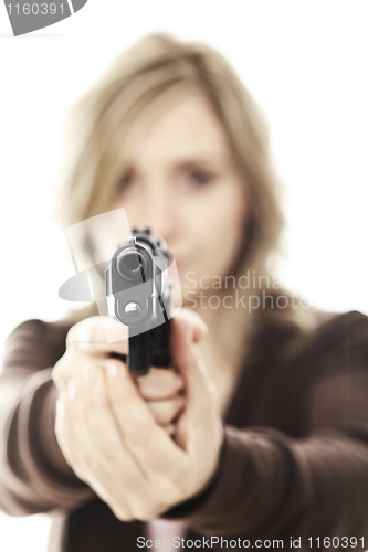 Image of woman with gun