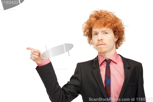 Image of businessman pointing his finger