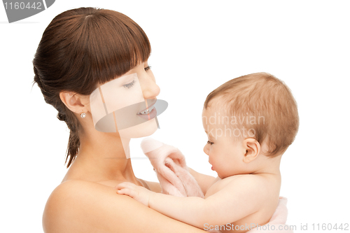 Image of happy mother with adorable baby