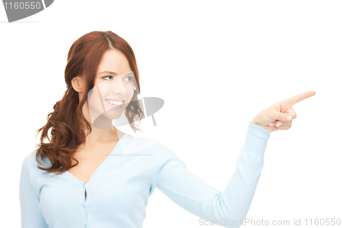Image of businesswoman pointing her finger