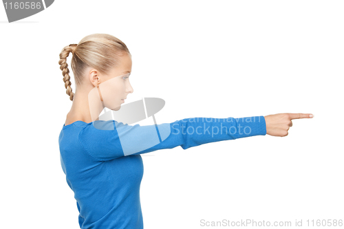 Image of businesswoman pointing her finger