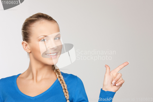 Image of businesswoman pointing her finger