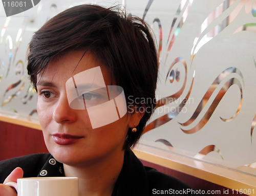 Image of Woman Drinking Coffee