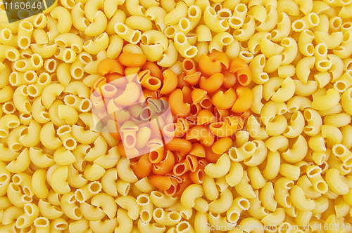 Image of Pasta yellow with an orange heart in the middle